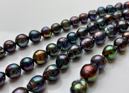 10-11 mm AAA Potato or Teardrop Peacock Baroque Freshwater Cultured Baroque Edison Pearls Rare Peacock Color Freshwater Pearl Beads #P1953