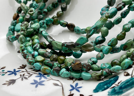 5-7x7-10 mm Natural Brown Blue Green Turquoise Gemstone Nugget Beads Irregular Nugget Gemstone Turquoise Beads #4106