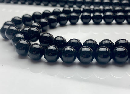4mm 6mm 8mm 10mm AAA Smooth Round Black Tourmaline Gemstone Beads High Quality Black Tourmaline Loose Beads. #2290