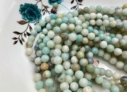 8 mm Smooth Round Amazonite Semi Precious Stone Beads, Multi Color Amazonite Gemstone Beads, Natural Round Amazonite Beads #478