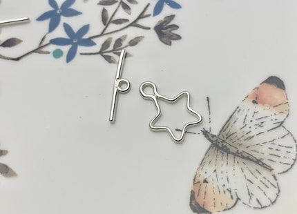 11x15 mm 925 Sterling Silver Toggle Clasp Genuine 925 Sterling Silver Toggle Findings With Star Shape Design DIY Jewelry #10172