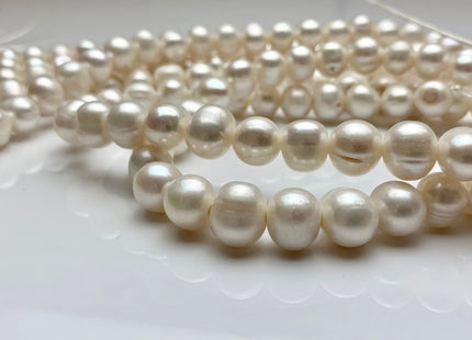 11-12 mm Large Hole Natural White Freshwater Pearl Beads Hole Size 2.2 mm Genuine Natural White Large Hole Pearls #1775