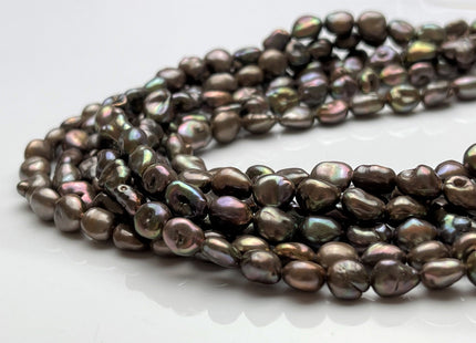 5-6x7-8 mm Dark Brown Copper Color Keshi Rice Nugget Freshwater Pearl Beads Genuine Natural Keshi Pearl #P1778