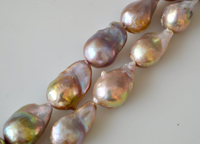 13-18 x 22-30 mm Jumbo Natural Pink Baroque Pearl, Natural Pink Genuine Baroque Pearl Beads, Natural Pink Baroque Pearls #525