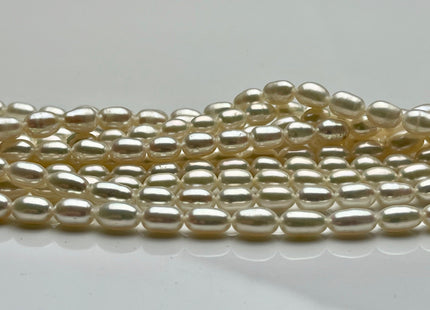 5x7-9 mm AAAA Natural White Freshwater Rice/Oval Pearl