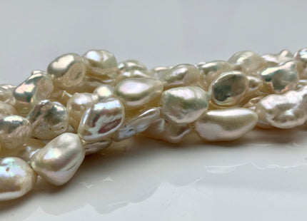 6-9x8-13 mm AAA High Luster Limited Edition Natural White Keshi Rice Nugget Freshwater Pearls Beads Genuine Keshi Paddle Pearls #1107