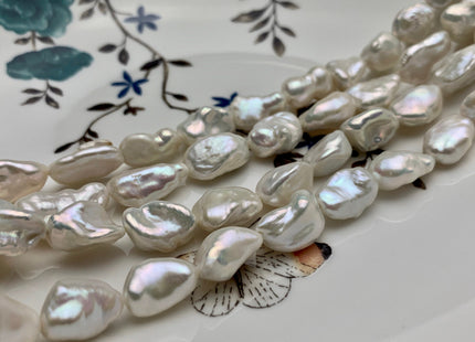 6-9x8-13 mm AAA High Luster Limited Edition Natural White Keshi Rice Nugget Freshwater Pearls Beads Genuine Keshi Paddle Pearls #1107
