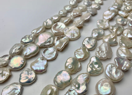 10-17 mm AA Natural White Keshi Center Drilled Freshwater Pearl Beads Genuine High Luster White Cornflake Keshi Pearls #1893