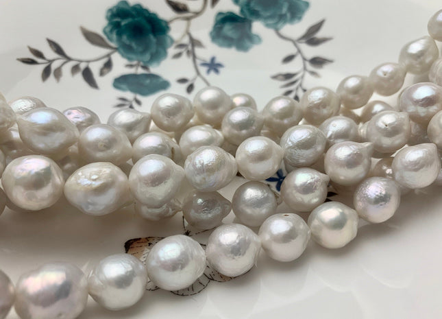 9-10x10-11 mm Natural White AAA Baroque Freshwater Pearl Cultured Baroque Pearls Natural Quality Edison Baroque Freshwater Pearls #P1157