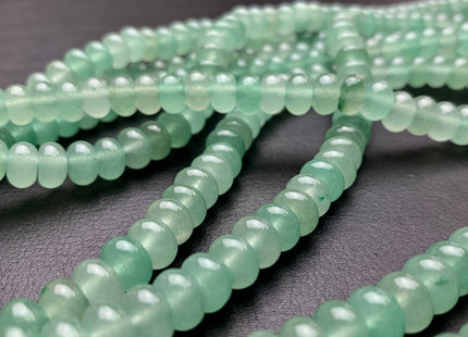 5x8 mm Natural Color Smooth Rondelle Shape Green Aventurine Gemstone Beads Genuine Green Aventurine Loose Beads 15 Inches Strand #2787