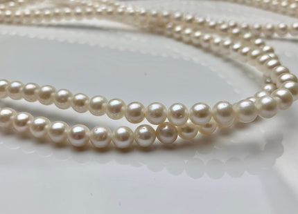 WHOLESALE 5.5-6 mm AAA Natural White Off Round Freshwater Pearls Genuine High Luster Smooth And Round White Freshwater Pearl Beads #205