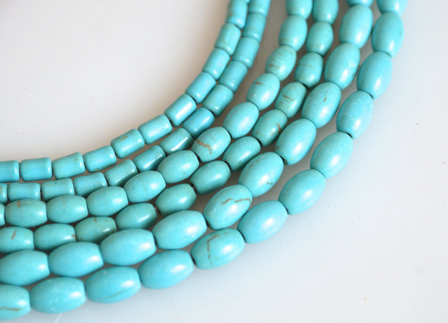 WHOLESALE 4-5mm Turquoise Color Howlite Beads Barrel Rondelle and Heishi Shape Full Strand #2120
