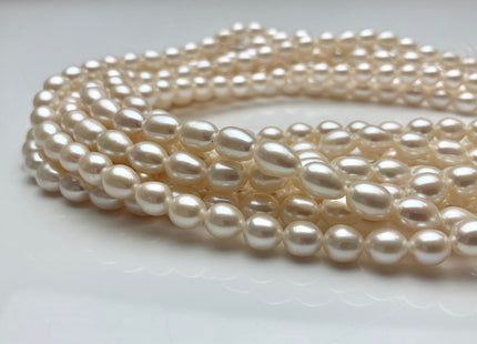 7x9 mm AA Natural White Freshwater Pearl Rice/Oval Shape Pearl Beads Genuine High Quality Freshwater Pearls #1660