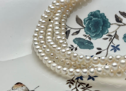 WHOLESALE 5.5-6 mm AAA Natural White Off Round Freshwater Pearls Genuine High Luster Smooth And Round White Freshwater Pearl Beads #205
