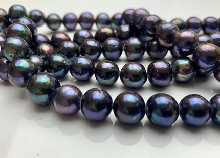 10.5-11 mm AA Peacock Edison Baroque Pearls Off-Round Shape Genuine Rainbow Peacock Color Edison Pearl Beads #1813