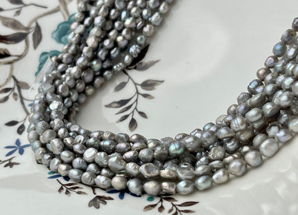4-5 mm Gray Color Potato Nugget Freshwater Pearl Beads Genuine Freshwater Pearls Tiny Gray Nugget Cultured Seed Pearl Beads #P2312
