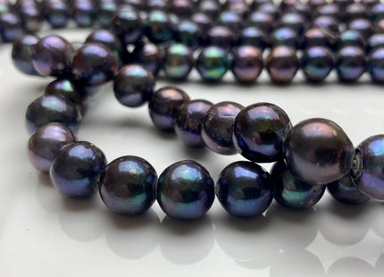 10.5-11 mm AA Peacock Edison Baroque Pearls Off-Round Shape Genuine Rainbow Peacock Color Edison Pearl Beads #1813