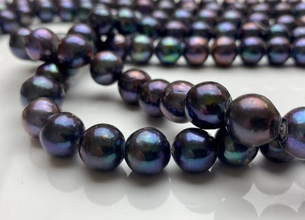 10.5-11 mm AA Peacock Edison Baroque Pearls Off-Round Shape Genuine Rainbow Peacock Color Edison Pearl Beads #1813