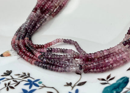 3-3.5 mm Natural Shaded Multi Color Spinel Gemstone Beads Faceted Rondelle Shape Genuine Pink Purple Gemstone Bead 13 Inches Strand #4165