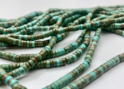 4 mm Turquoise Heishi Rondelle Shape Gemstones Loose Beads 15 Inches Strand #3249