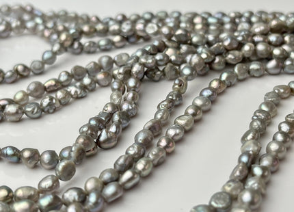 4-5 mm Gray Color Potato Nugget Freshwater Pearl Beads Genuine Freshwater Pearls Tiny Gray Nugget Cultured Seed Pearl Beads #P2312