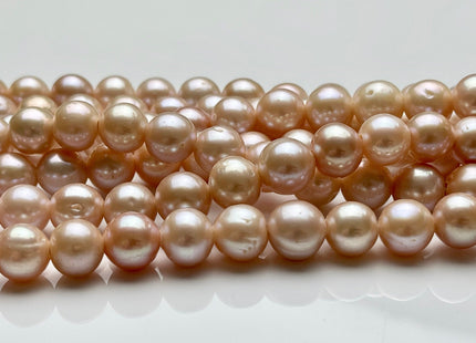 10 mm AA Half Strand Large Hole Natural Light Peach Pink Potato Freshwater Pearl Bead Hole Size 2.2 mm Large Hole Pink Pearl 21 Beads #P1800
