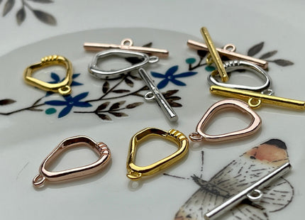 9x13 mm 11x15 mm 925 Sterling Silver/Gold/Rose Gold Toggle Clasp Genuine 925 Silver Toggle Findings Oval Egg Shape Design DIY Jewelry #10265