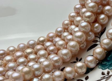 10 mm AA Half Strand Large Hole Natural Light Peach Pink Potato Freshwater Pearl Bead Hole Size 2.2 mm Large Hole Pink Pearl 21 Beads #P1800