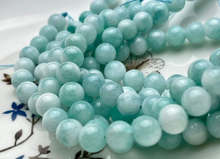 8 mm Blue Larimar Smooth Round Shape Genuine Blue Larimar Gemstone Loose Beads Half Strand 8 Inches 23 Beads #3855