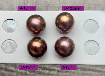 ONE Piece AAAA 11-13mm Ultra Dark Natural Mauve Purple Color Top Quality High Luster Half Drilled Baroque Edison Freshwater Pearls #P1100