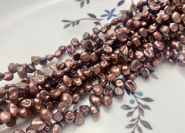 3x5 mm Dark Brown Color Tiny Small Keshi Freshwater Pearl Beads Center Drilled Keshi Pearls Genuine Freshwater Tiny Keshi Pearls #P1652