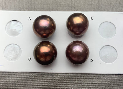 ONE Piece AAAA 11-13mm Ultra Dark Natural Mauve Purple Color Top Quality High Luster Half Drilled Baroque Edison Freshwater Pearls #P1100