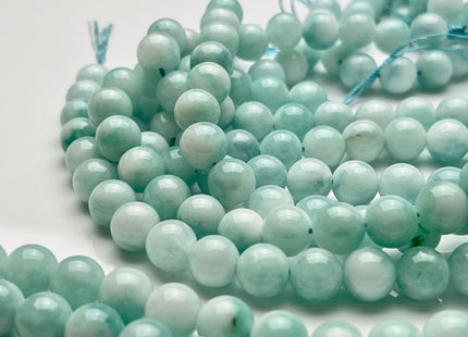 8 mm Blue Larimar Smooth Round Shape Genuine Blue Larimar Gemstone Loose Beads Half Strand 8 Inches 23 Beads #3855