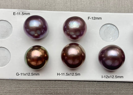 ONE Piece AAAA 11-13mm Ultra Dark Natural Mauve Purple Color Top Quality High Luster Half Drilled Baroque Edison Freshwater Pearls #P1100