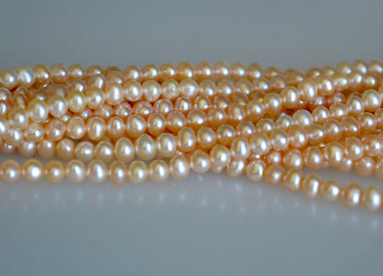 3.5 - 4 mm Potato Freshwater Pearl Light Peach OR Gray Color, Genuine Freshwater Pearl Beads, Small Pearl Beads #103