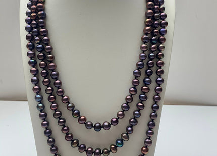 18/20/22/24/26 Inches Hand Knotted 7-8 mm AA Freshwater Potato Pearl Necklace Peacock Freshwater Pearl Necklace With Silver Clasp #P1074