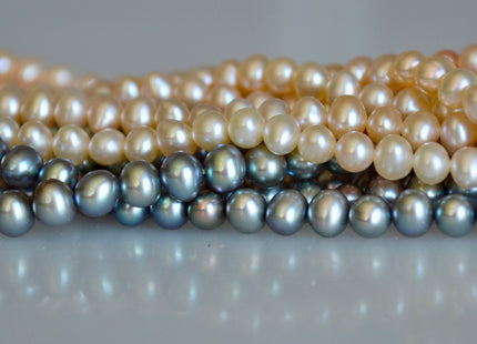 3.5 - 4 mm Potato Freshwater Pearl Light Peach OR Gray Color, Genuine Freshwater Pearl Beads, Small Pearl Beads #103