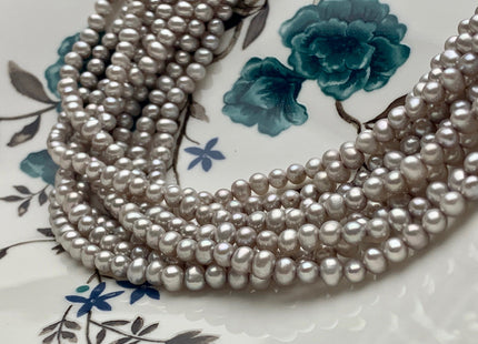 4-4.5 mm AA Silver Gray Color Potato Freshwater Pearl Beads High Luster Genuine Gray Color Tiny Potato Freshwater Pearls #P2077
