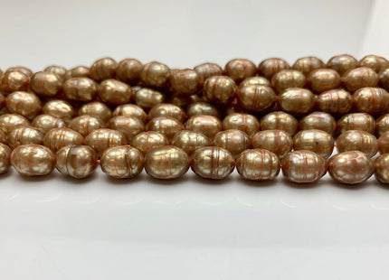 8x10-11 mm Champagne Color Faceted Rice/Oval Freshwater Pearl Beads Genuine Faceted Freshwater Rice Pearls #1768