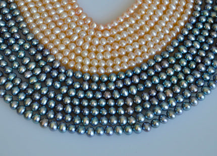 3.5 - 4 mm Potato Freshwater Pearl Light Peach OR Gray Color, Genuine Freshwater Pearl Beads, Small Pearl Beads #103