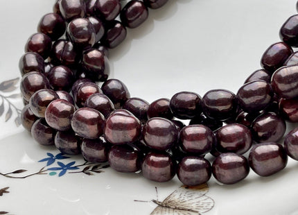10x12 mm Dark Burgundy Color Freshwater Rice/Oval Pearls, Genuine Burgundy Rice/Oval Freshwater Pearls #1308