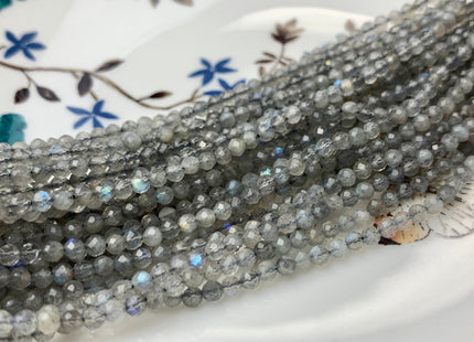 BEST DEAL 4 mm AAA Faceted Round Labradorite Gemstone Beads Genuine Natural Micro Faceted Labradorite Loose Beads 16 Inches Strand #2652