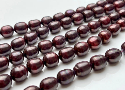 10x12 mm Dark Burgundy Color Freshwater Rice/Oval Pearls, Genuine Burgundy Rice/Oval Freshwater Pearls #1308
