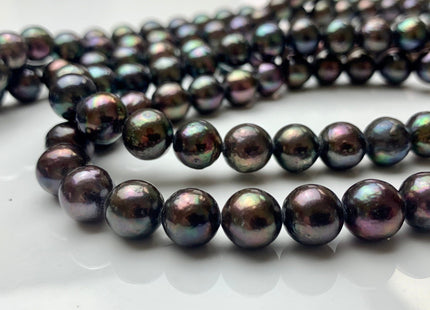 9-10 mm AA Green Peacock Edison Baroque Pearls Off-Round Shape Genuine Iridescent Green Peacock Color Edison Pearl Beads #1755