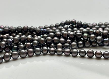 5 mm Dark Gray Peacock Color Potato Freshwater Pearl Bead Genuine High Luster Peacock Off Round Freshwater Pearls #P2159
