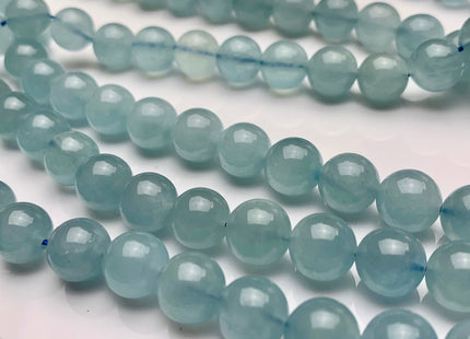 8mm 10mm AAA Smooth Round Natural Color Aquamarine Gemstone Beads Top Quality Natural Color Aquamarine Gemstone #2258