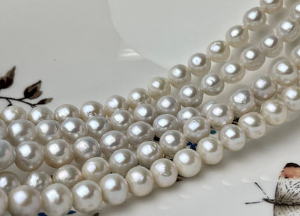7mm 8.5mm AAA Natural White High Luster Baby Edison Baroque Freshwater Pearls Beads Genuine Freshwater Edison Pearls #1376