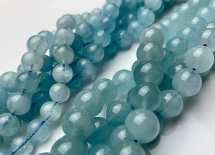 8mm 10mm AAA Smooth Round Natural Color Aquamarine Gemstone Beads Top Quality Natural Color Aquamarine Gemstone #2258