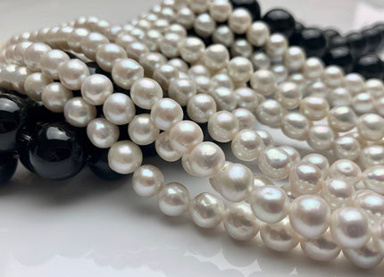 7mm 8.5mm AAA Natural White High Luster Baby Edison Baroque Freshwater Pearls Beads Genuine Freshwater Edison Pearls #1376
