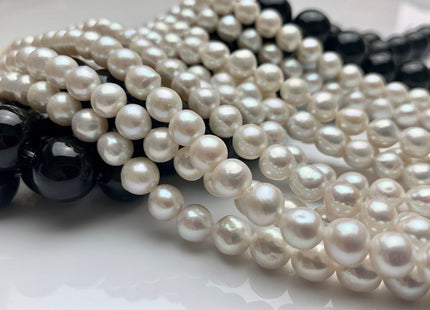7mm 8.5mm AAA Natural White High Luster Baby Edison Baroque Freshwater Pearls Beads Genuine Freshwater Edison Pearls #1376